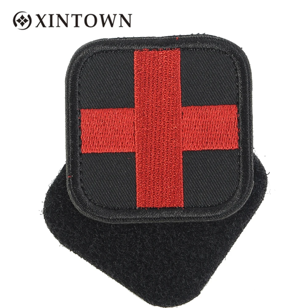 Square Embroidered Medical Patch Medic With Magic Sticker Fabric First