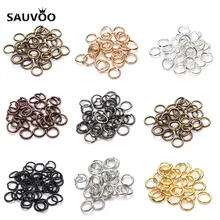 200 шт./лот, 4 мм, 6 мм, прыгающее кольцо с одной петлей, открытые прыгающие кольца, раздельные кольца для ювелирных изделий, ожерелья, браслетов, цепей, соединитель F309