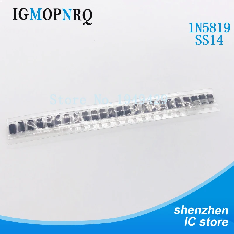100 шт. 1N5819 SS14 SMD IN5819 SMA DO-214ac диод Шоттки | Электронные компоненты и принадлежности