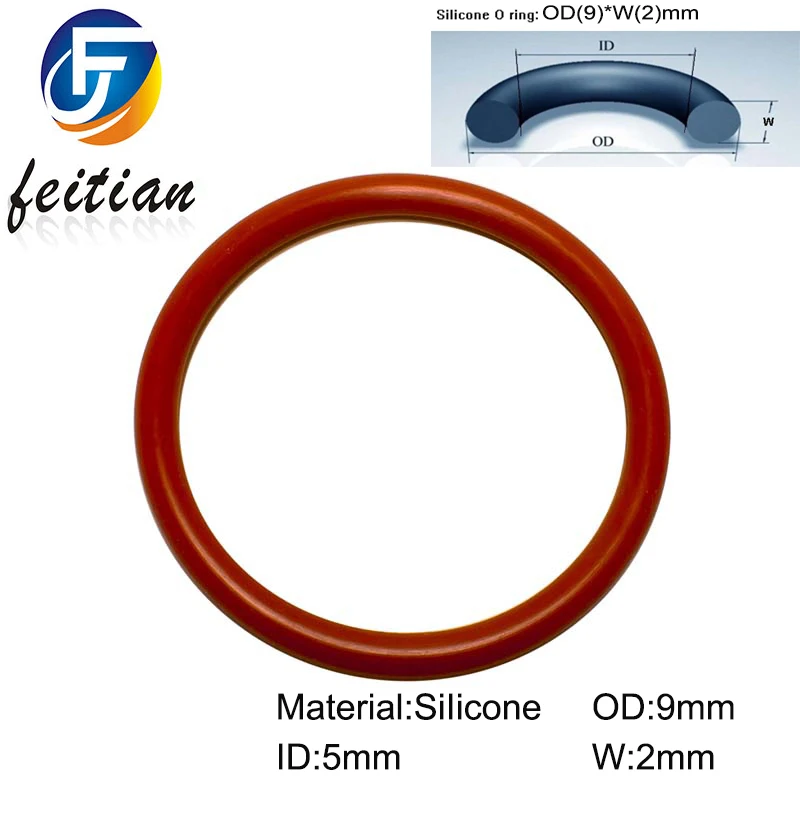 

100piece/Size:9mm*5mm*2mm/Silicone o ring seal dichtung Gasket of motorcycle part/ red o-ring and black o-ring