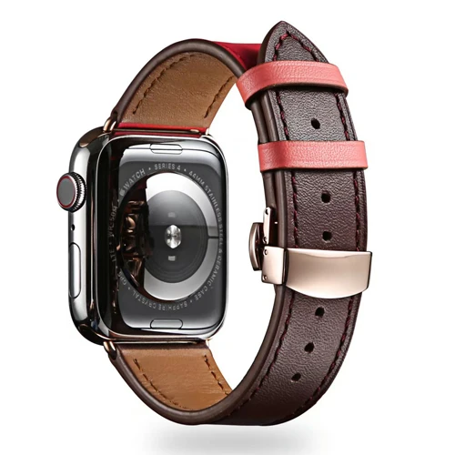 2 Кожаный ремешок для apple watch группа 4 5, 42 мм, 38 мм, Версия 44 мм 40 мм Бабочка туфли с ремешком и пряжкой браслет для наручных часов iwatch, 5/4/3/2/1 - Цвет ремешка: 2