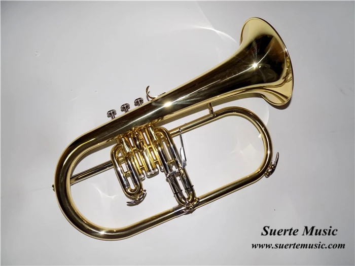 Bb ключ flugelhorn лаковая отделка Monel поршень чехол с мундштуком Flugel Horn Instrumento Musicais professionais