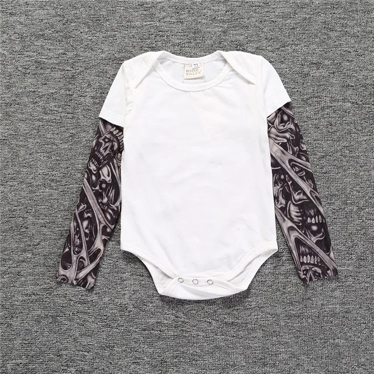 Baby Rompers Tattoo Sleeves Rock Baby Boy Romper Christmas Infant Girls Jumpsuit Long Sleeves Baby Print Clothes Cute Jumpsuit Baby Bodysuits are cool