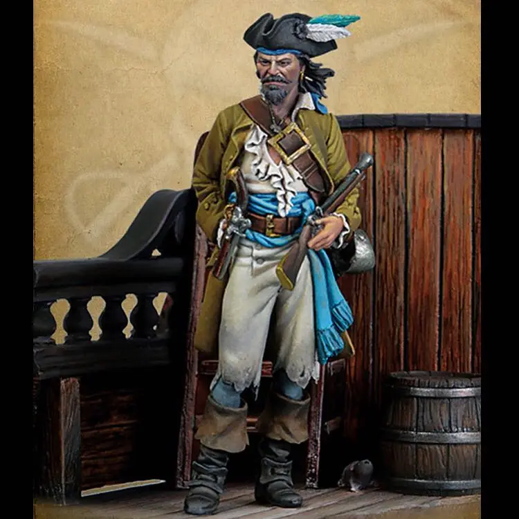

1/32 Scale 54MM Pirate Unpainted Resin Model Kit Figure Free Shipping