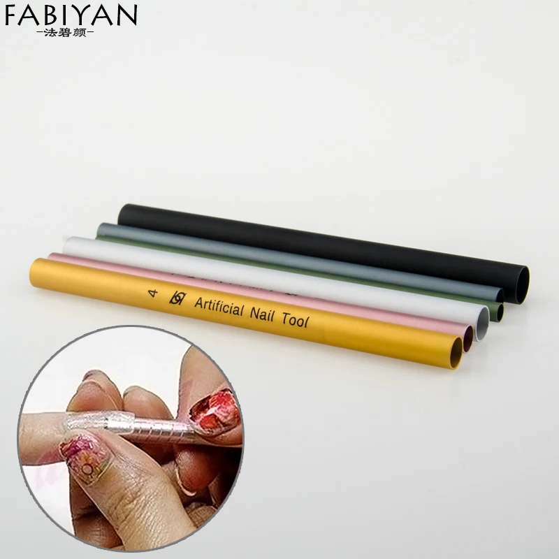 

6Pcs Acrylic C Curve Shaping Stick Tube Artificial Builder Form French Rod Nail Art Tips Manicure Tools Aluminum Gel Design Set