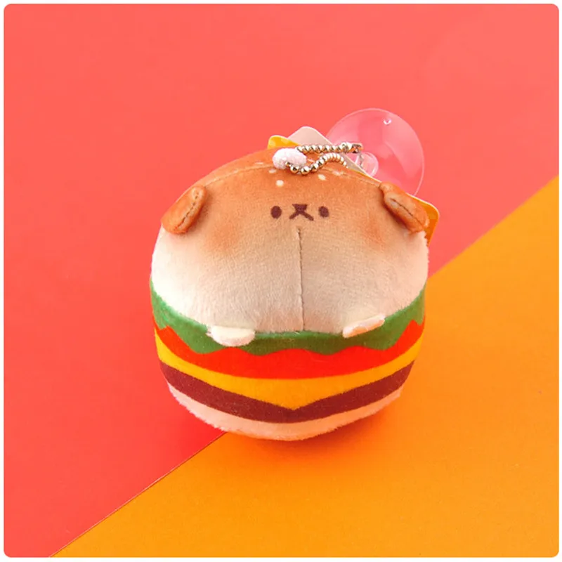 Bread Hamburger Cheese Dog Plush Pendants Toys Puppy Dog Dolls (3)