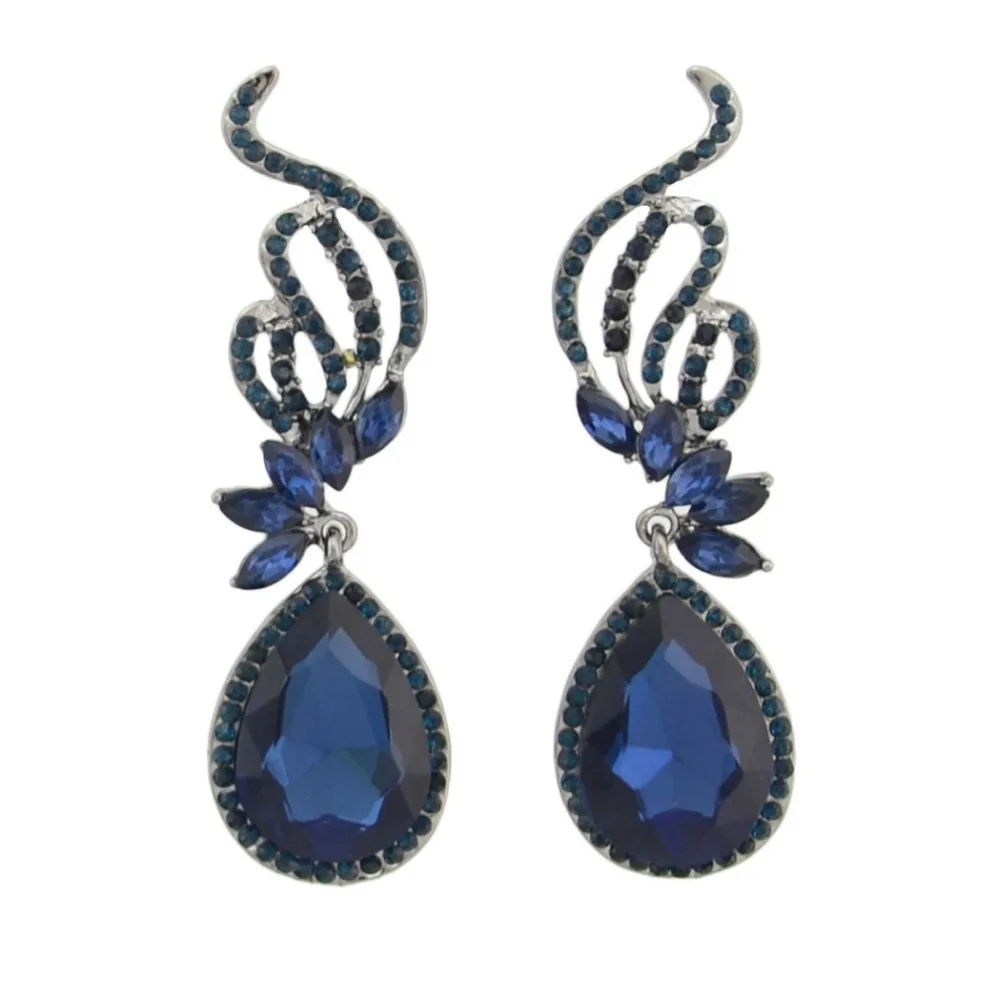 

Bridal Wedding Earrings Silver Top Quality Teardrop Austrian Crystal Butterfly Earrings for Women New year gift Fashion jewelry