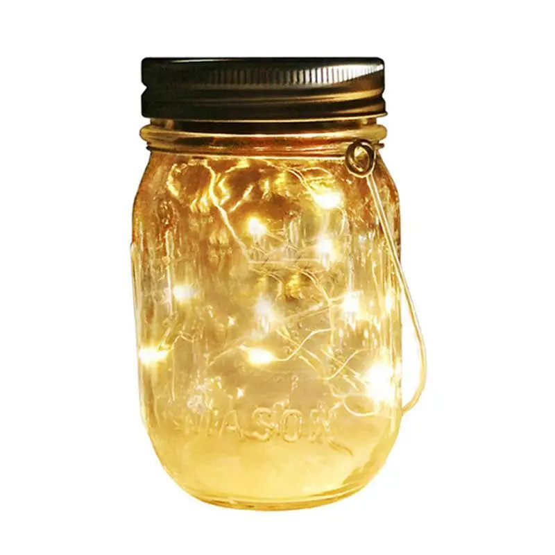 

HobbyLane LED Solar Copper Wire Mason Jar Light String with Cap for Outdoor Wedding Decoration