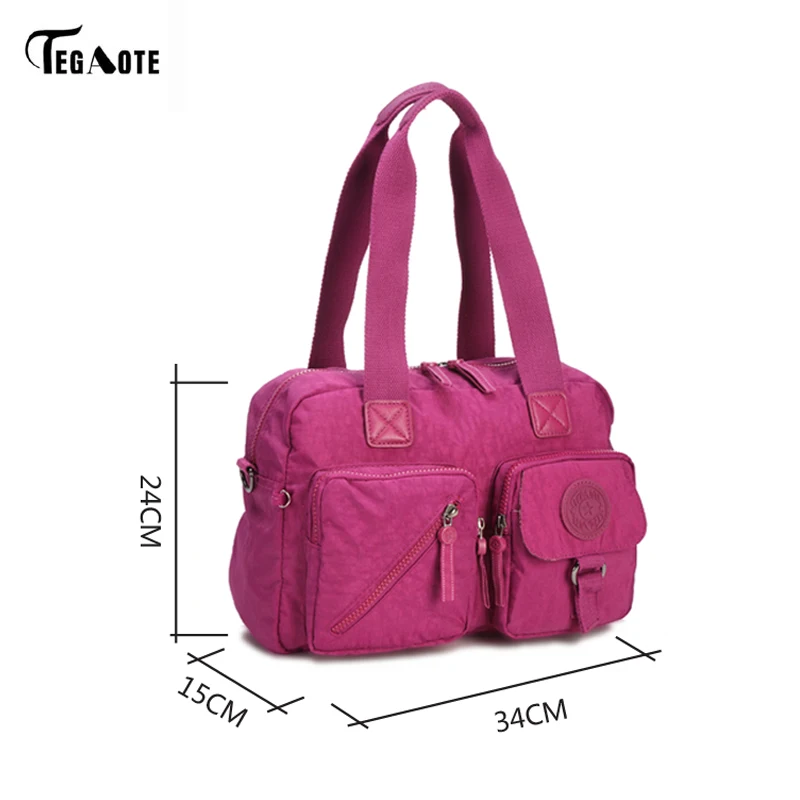TEGAOTE сумки, женские сумки известных брендов, универсальная нейлоновая сумка с верхней ручкой, повседневная сумка-тоут, женские сумки для покупок, школьная сумка