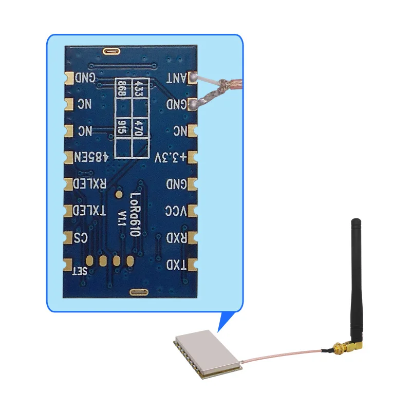 2 шт./лот lora610ae-20dbm радиоприемопередатчик sx1276 LoRa модуль, дальность 4~ 5 км модуль передачи данных с шифрованием AES