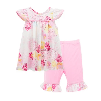 

Kavkas Baby Girl Tshirst Clothes Set Summer Neworn Baby Girls T-shirts Pant Set Pink Floral Printed Kids Girl Tops Dress Sets