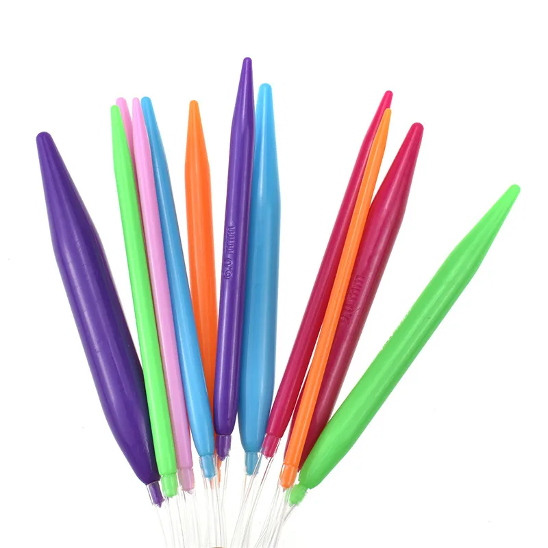40 см, 3,5 мм-12 мм, многоцветные, 12 размер, пластиковые круговые спицы для вязания, женские ручные швейные инструменты, аксессуары
