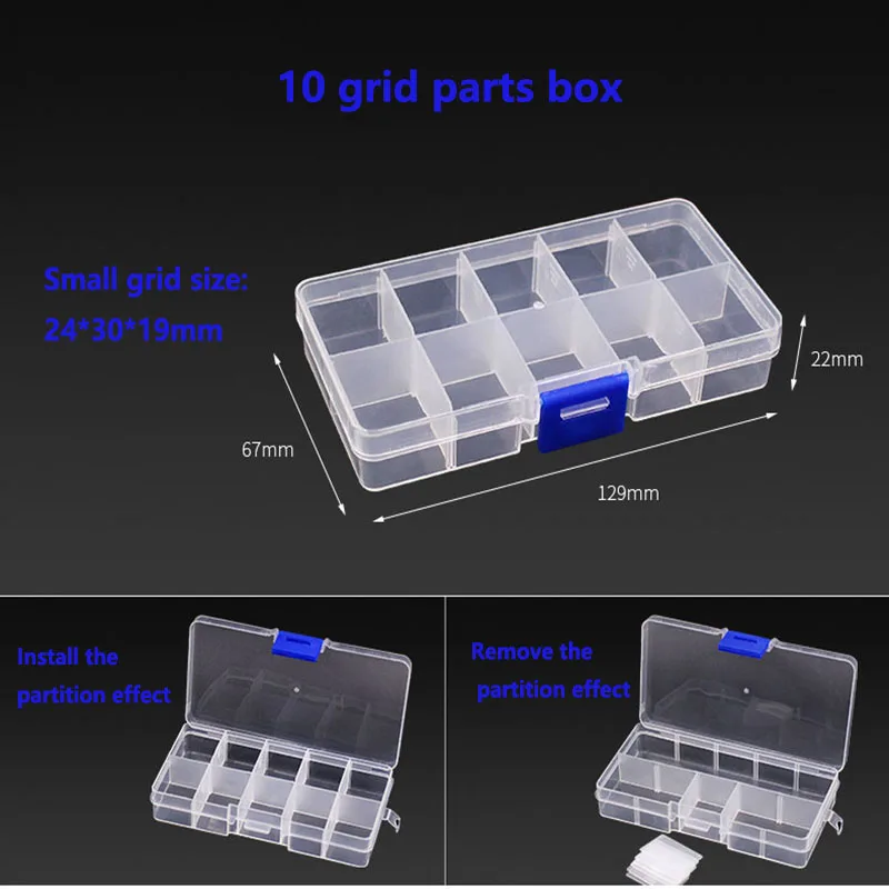 

Multi-function Parts Storage Box Connector 10 Grid / 15 / 24 / 36 Grid Plastic Waterproof Anti-fall