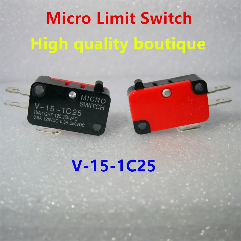 10 шт. V-15-1C25 SPDT 1NO 1NC 3Pin короткий концевой выключатель с прямым рычагом на шарнире
