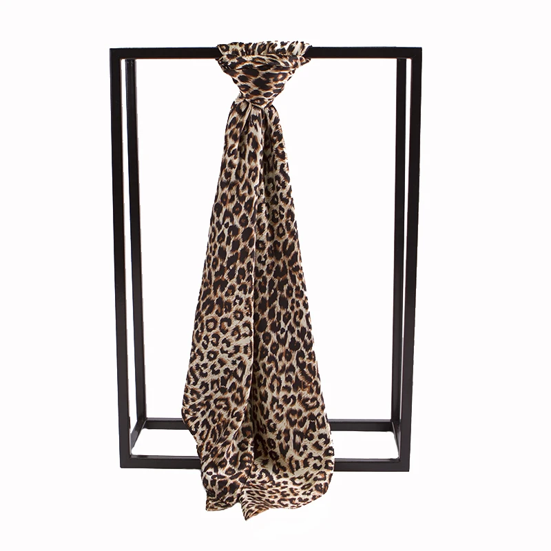 Роскошный брендовый Леопардовый шарф для женщин, атласный Шелковый Хиджаб, шарфы для женщин, 90 см x 90 см, модный квадратный платок, шарфы для женщин