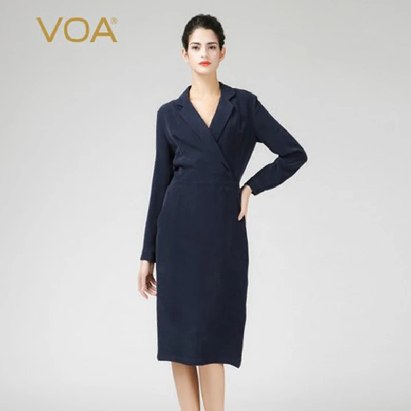 womens navy long sleeve dress