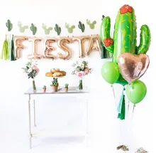 Kuchang-ballon en or Rose 16 pouces, 11 pièces, en forme de lettres, en forme de lettre, en ALOHA, pour bannière de Cactus, décoration de fête, été, anniversaire et mariage