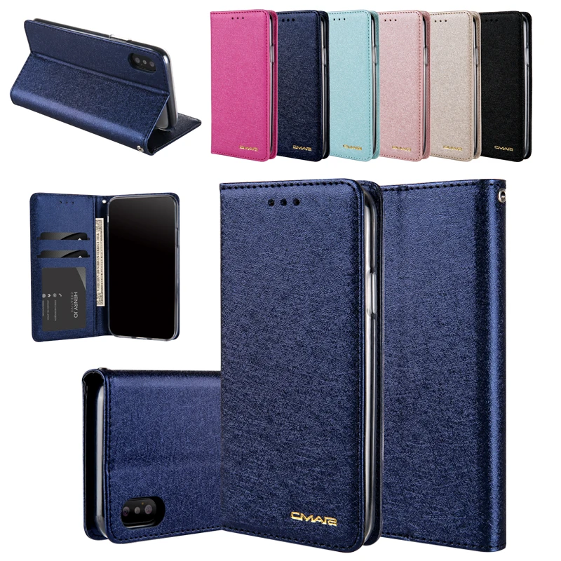 Goedkoop CMAI2 Voor iPhone 6 s Case Lederen Zijde Magnetische Flip Wallet Cover Voor iPhone 6 6 s 7 8 Plus X XS XR XS MAX Case Stand Kaarten Pocket