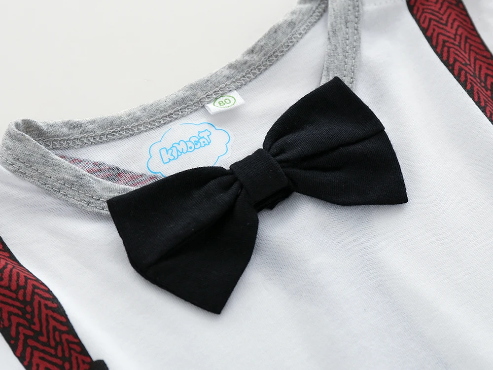 Kimocat Spring And Autumn Baby Boy Clothes Gentleman Tie Collar Handsome Cotton Baby Shirt Lucky Child Baby Boy T-Shirt