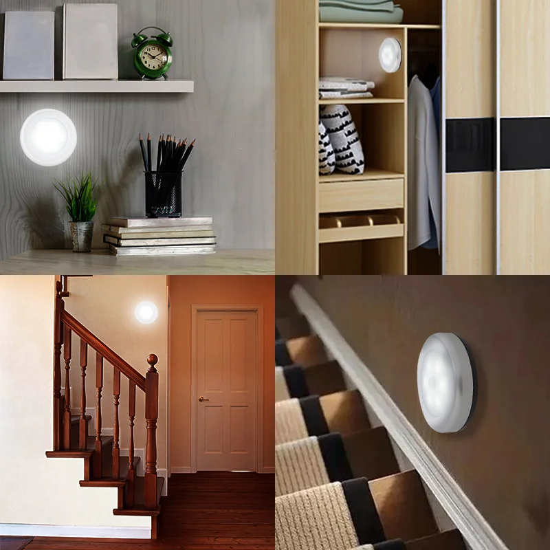 

Infrared PIR Motion Sensor 6 Led Night Light Wireless Detector Light Wall Lamp Light Auto On/Off Closet Battery Power