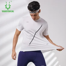 Vansydical мужские спортивные топы с коротким рукавом и круглым вырезом для бега, тренировочные майки для баскетбола, тенниса, быстросохнущие