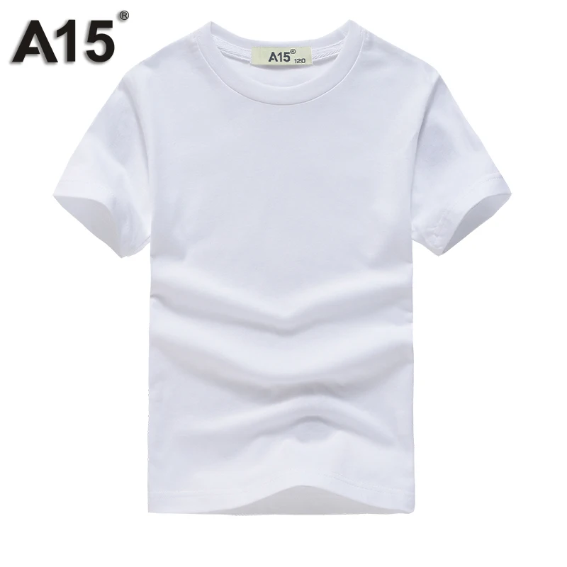 A15 Детские футболки для мальчиков короткий рукав 3D футболка для девочек Детские футболки хлопок футболка для лета подростковые футболки 10 12 14 лет - Цвет: Tg002White