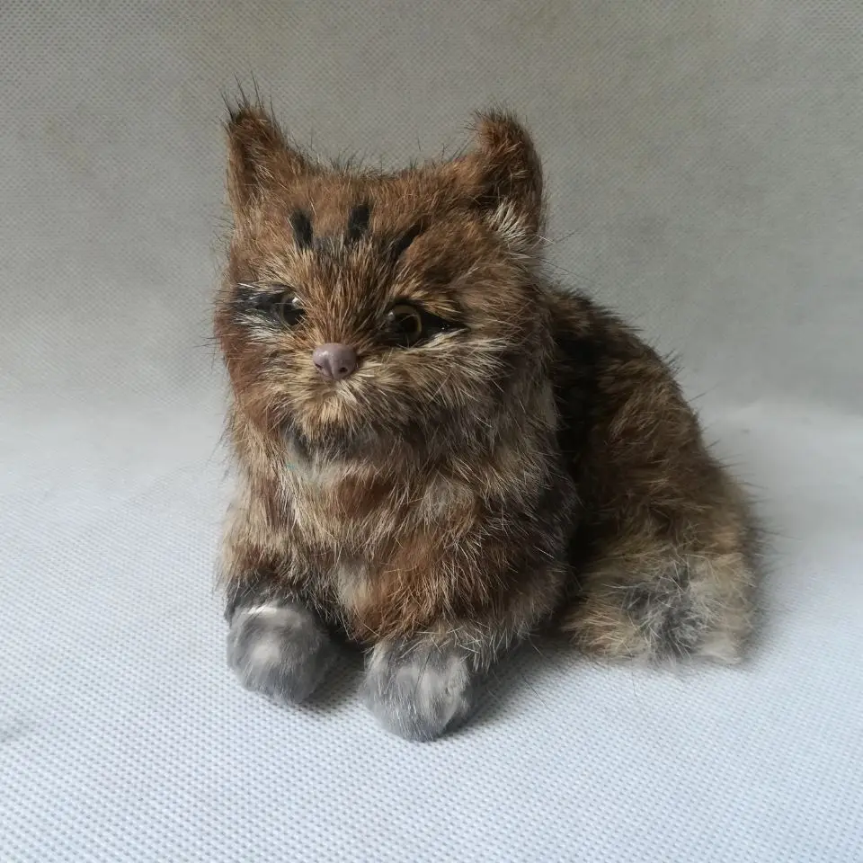 

real life toy cat polyethylene&furs about 15x11cm lying cat model home desk decoration props toy gift h0788