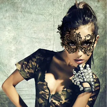 

10PCS Party Queen Black White Cutout Lace Mask Women Sexy Animal Prom Party Masks Fascinating Fancy Face Mask Masquerade Party