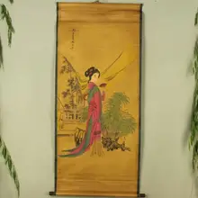 Antique collection Boutique Calligraphy and painting the fan female diagram