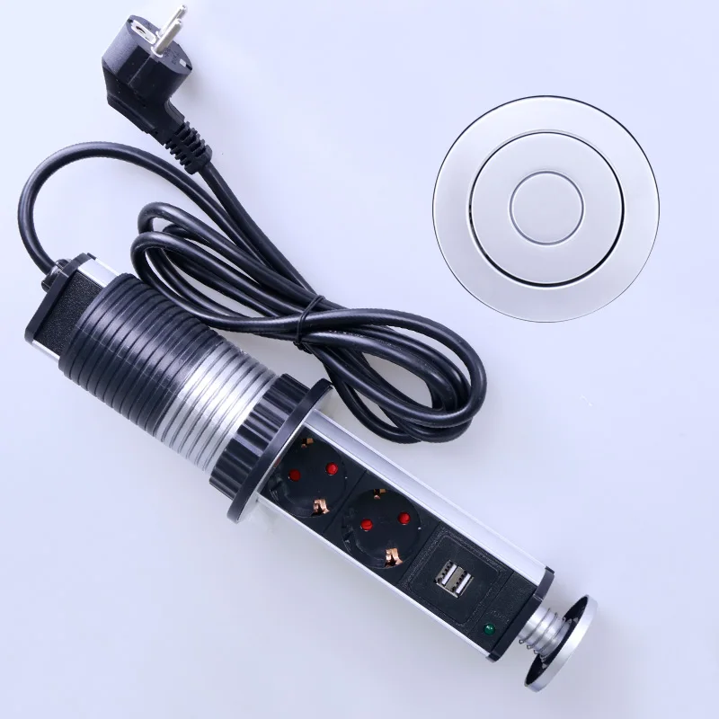  Enchufe Bcsongben con usb 1 Led + 2 cargadores USB 2/3/4/5 enchufe de la UE mesa de cocina enchufe 