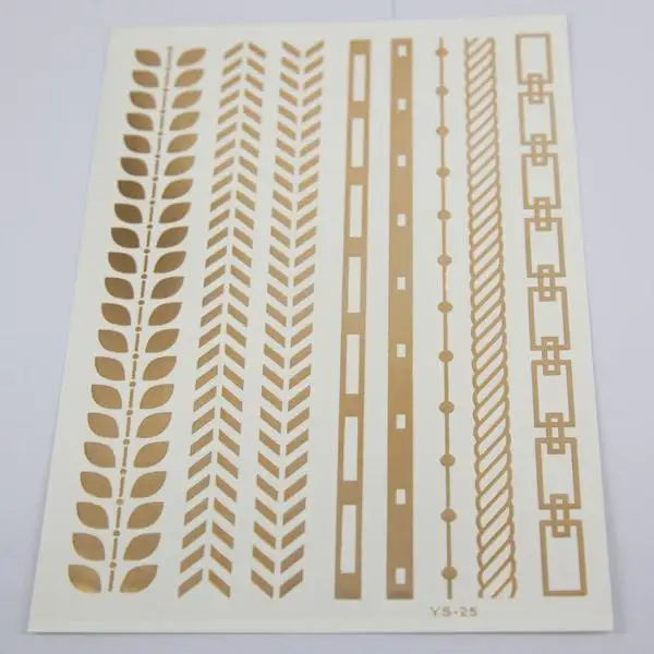 

30 Kinds Design New Metallic Gold Body Art Temporary Tattoo Sexy Non-Toxic Waterproof Flash Tattoos Sticker Bling Bling Flash