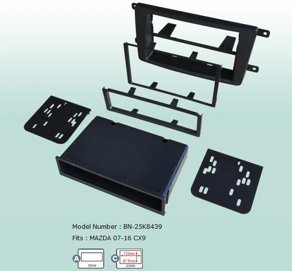 

AHHDMCL Car Fascias Stereo Audio Panel Navi Frame Dash Kit For Mazda CX-9 2007 2008 2009 2010 2011 2012 2013 2014 2015 2016