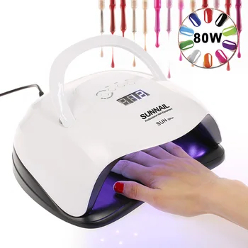

80W Sunlight Nail Dryer UV LED Lamp for Nails Gel Curing Machine Fingernail Toenail Drying Equipment Nail Art Tool Professional
