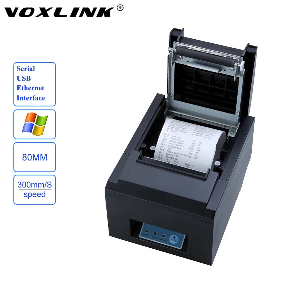 VOXLINK 80mm Auto Cutter Thermal Receipt Printer with Serial / USB