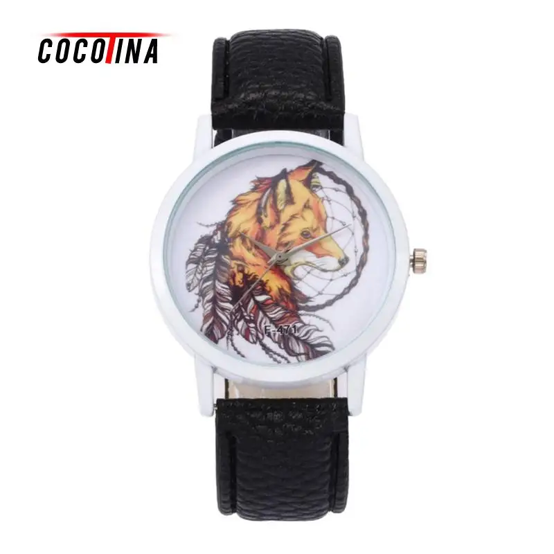 

COCOTINA Halloween Colorful Strap Watch Analog Quartz Wristwatches Horror Wolf Head Dial Quartz Wrist Watches LSB2080