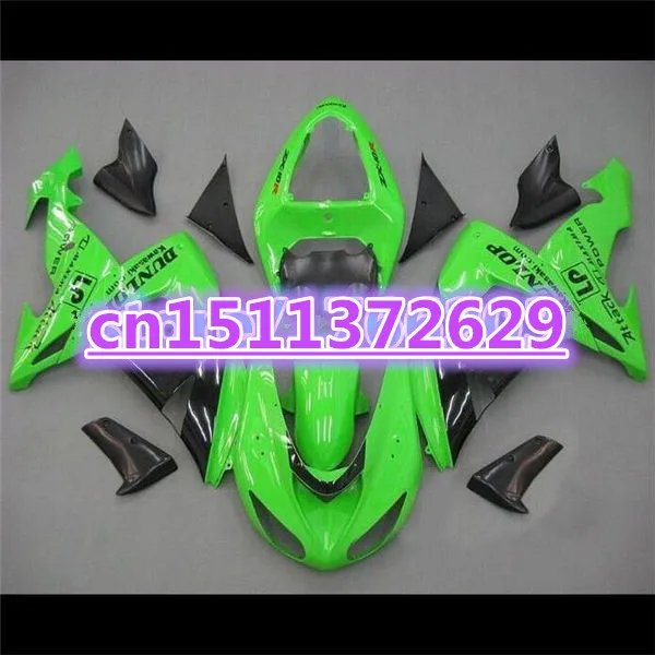 100% новые обтекатели для KAWASAKI 06-07 NINJA ZX10R 06 07 ZX-10R зеленый черный ZX 10R 10 R 2006 2007