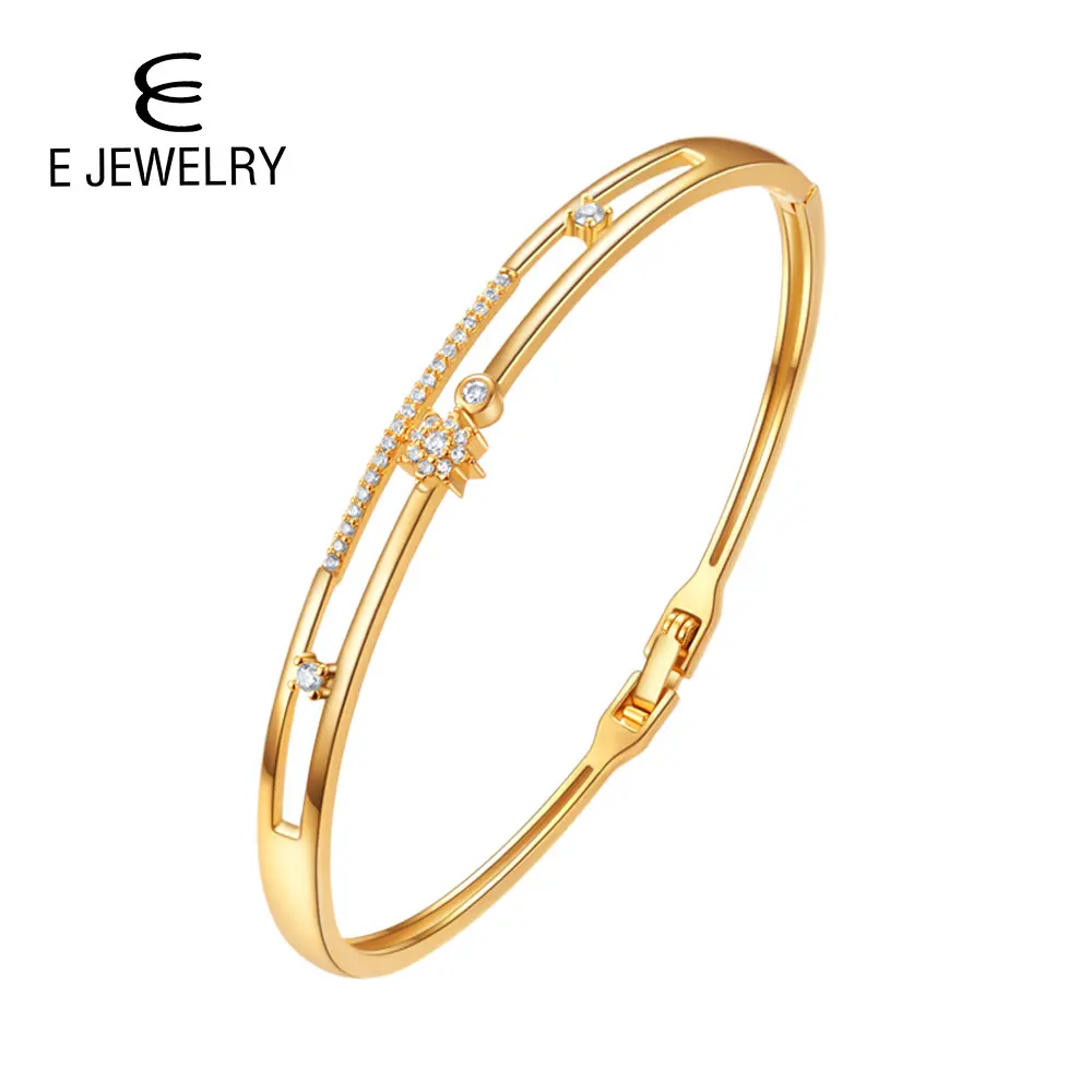 E ювелирный Золотой Серебряный цветной браслет для женщин, браслеты со звездами, Ручная инкрустация фианитами