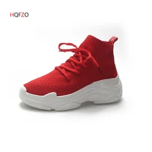 HQFZO Breathable Stretch Fabric Socks Outdoor Women Shoes Platform Elastic Sneakers Tenis Feminino Casual Female Shoes