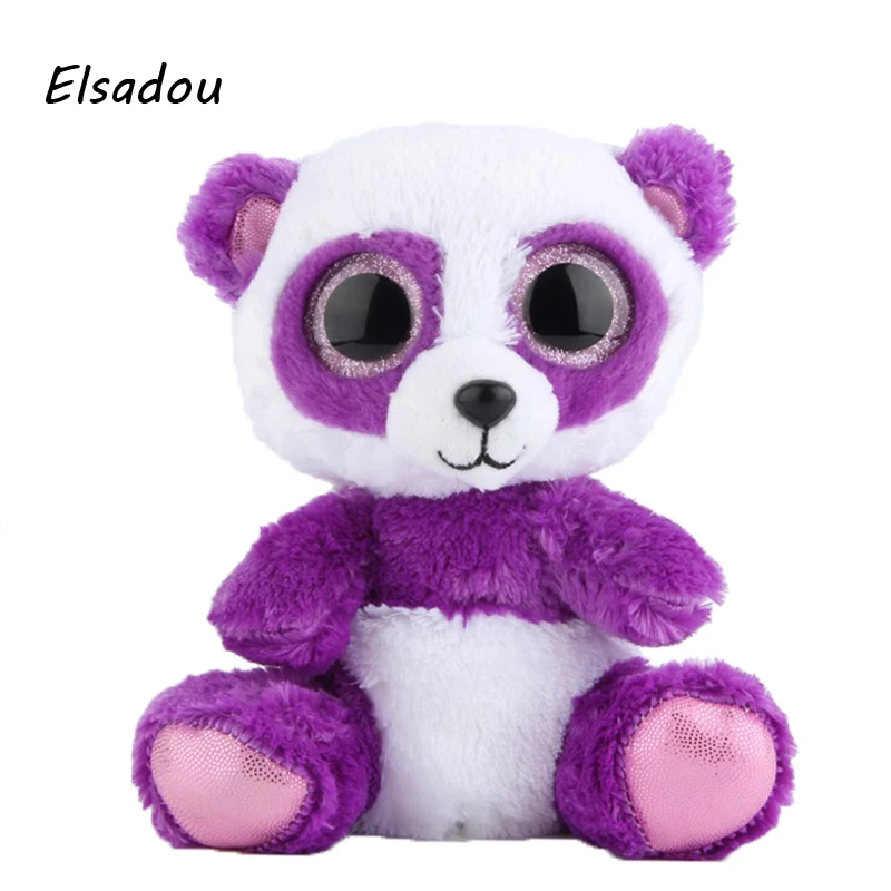 Elsadou Ty Beanie Boos Stuffed Plush Animals Purple Panda font b Toy b font Doll