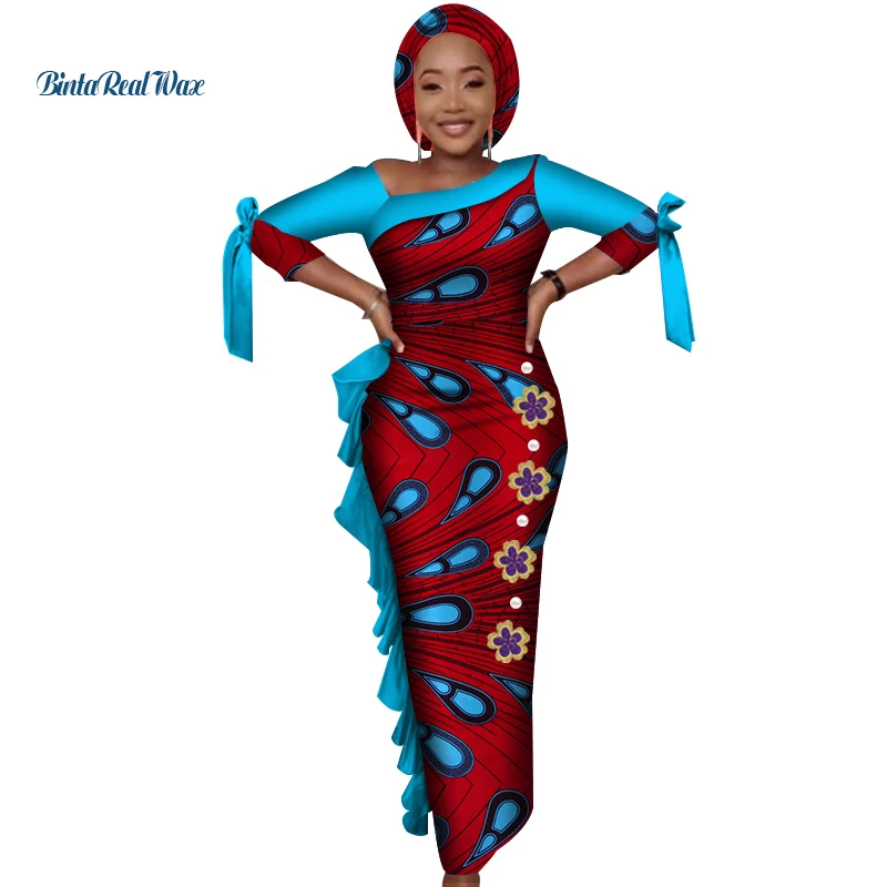 Комплект из обуви в африканском стиле платья для Для женщин с рисунком, в полоску, с бантом-галстуком-бабочкой длинные платья Vestidos в африканском стиле фут в африканском стиле; драпированное платье лоскутное шитье Костюмы WY4084