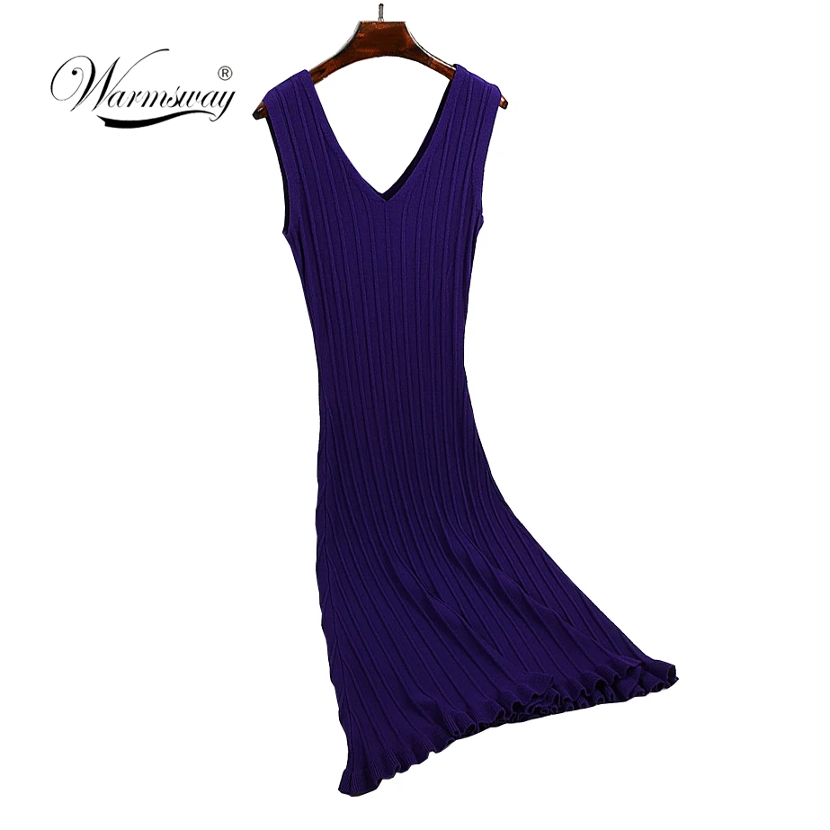 Autumn Women Long Sweater Dress Fall Sumner elegant big hemline Striped Bodycon V-neck Dresses Sexy Elastic ribbed Knitted C-230