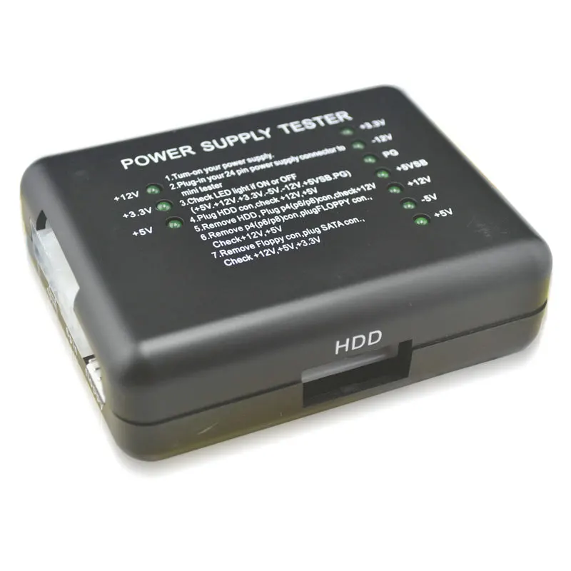 

PC Computer ATX SATA HDD Power Supply Tester Check 20/24 Pin HDD SATA Diagnostic Tool testing ATX-connector