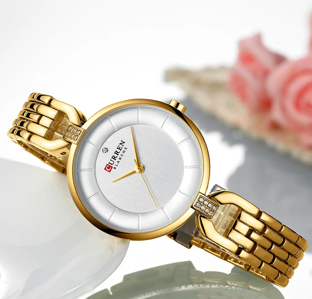 CURREN женские кварцевые часы женские модные роскошные часы Женские Простые из нержавеющей стали с сетчатым РЕМЕШКОМ НАРУЧНЫЕ ЧАСЫ 9052 для девочек
