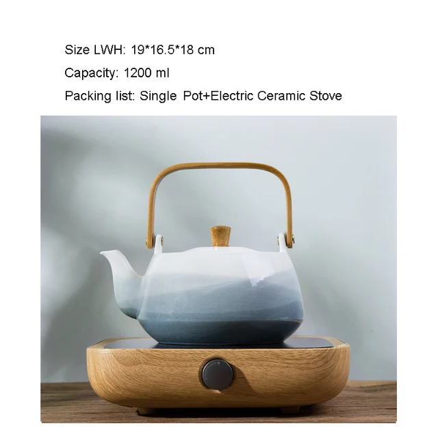 220V Electronic Teapot Heater Tea Stove Set Warmer Electric Ceramic