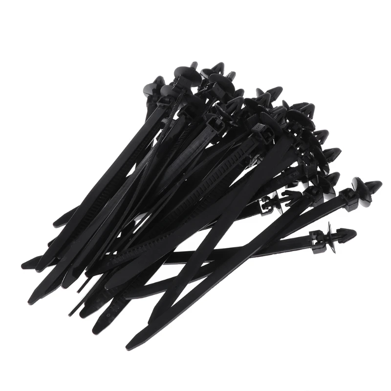 

30 Pcs muti-purpose Nylon Black Car Auto Cable Strap Push Mount Wire Tie Retainer Clip Clamp