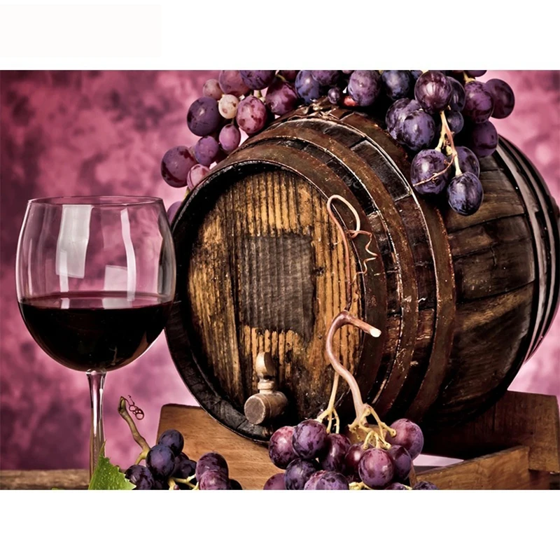 Full Square&amp;amp;amp;Round Drill 3D Mosaic Diamond Painting Wine Cross Stitch Diamond Embroidery Cartoon Decoration Home DIY