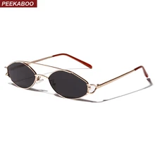 Peekaboo, солнцезащитные очки для женщин, маленькая оправа, золотая, оранжевая, нержавеющая сталь, Овальные Солнцезащитные очки для мужчин, ретро, металлическая оправа, uv400, унисекс