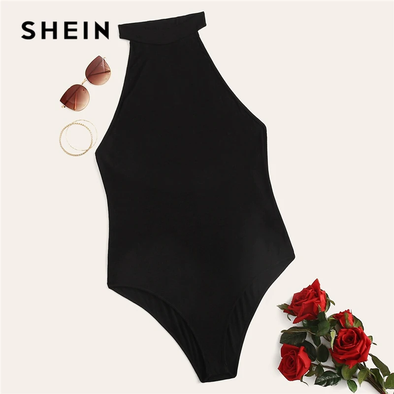 SHEIN زائد حجم الأسود المطرزة شبكة رفرفة كم ارتداءها 2019 المرأة الصيف التباين شبكة V الرقبة Batwing كم ارتداءها