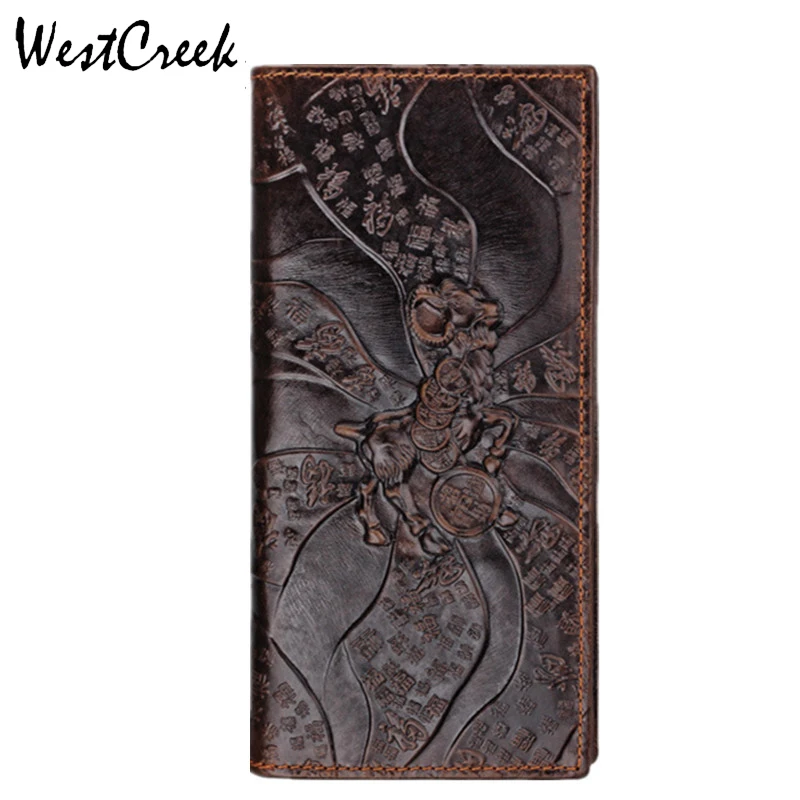 

WESTCREEK Brand Unique Design Goats Pattern Genuine Leather Men's Wallets High Quality Real Leather Man Purse by GMW010