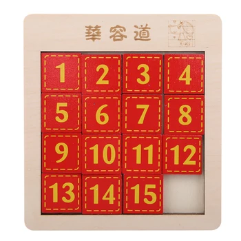 

Wooden Children's Huarong Dao Digital Sliding Puzzle Toys Baby Educational Toys For Kids Gift Early Childhood Math Learning Aids